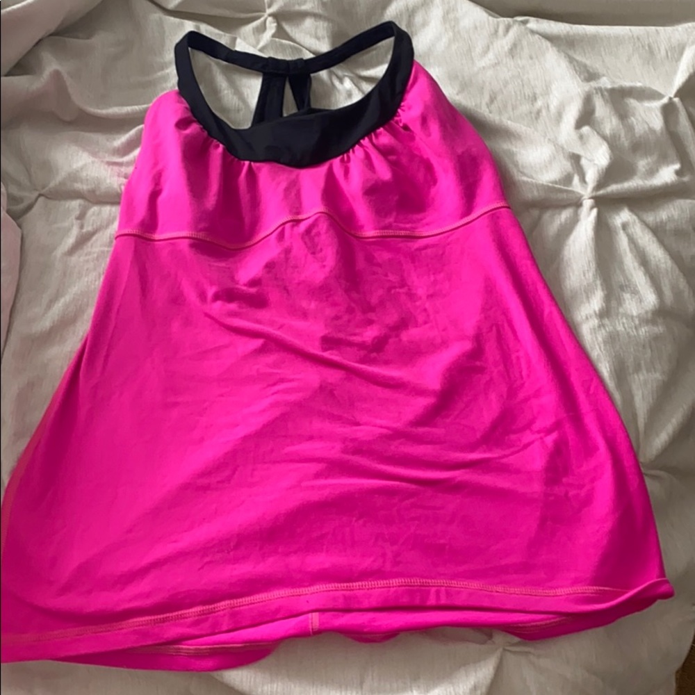 Pink lululemon 2 in 1 tank